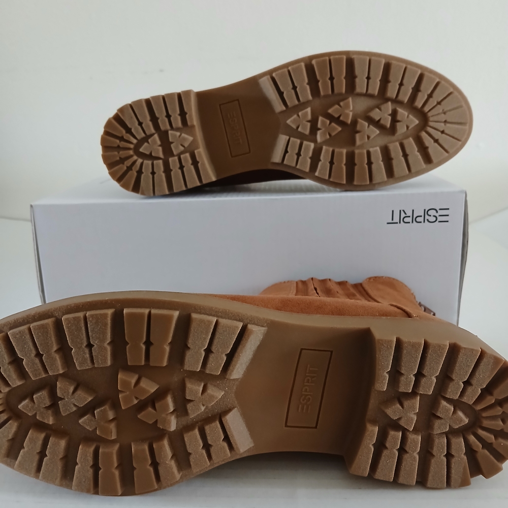 Esprit Tan Suede Ankle Booties Size 7.5 M Shania - Picture 8 of 11